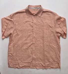Caribbean collared shirt size XL men's linen cotton Short Sleeve - Picture 1 of 5