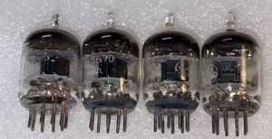 4- GE 5670 GL-5670 Mil Spec Black Plate Square Getter Vacuum Tubes TV7 Strong - Picture 1 of 5