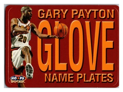 1999-00 NBA Hoops Skybox Gary Payton #4 NP GLOVE Name Plates Sonics HOF NBA - Image 1 of 2