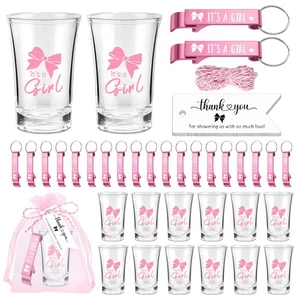 50 Sets Babyparty Party Gastgeschenk für Gäste Acryl Schnapsgläser mit niedlichem Bot... - Bild 1 von 7