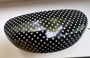Eyeglass Clamshell Case Black&White Polka Dots 6.5" Length 3” Tall (4” open) - Picture 1 of 2