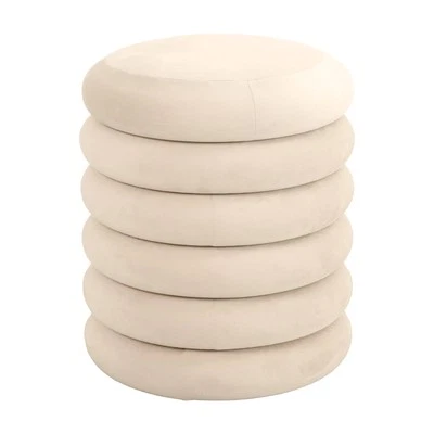 Hocker mit Stauraum Sitzhocker Ottomane Samt-Polster Beige SVITA BLOSSOM XS - Bild 1 von 4