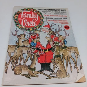 Family Circle Magazine December 1963 Santa and Reindeer - Bild 1 von 5