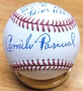 Autographed CAMILO PASCUAL Multi Inscription Official Major League Baseball COA - Picture 1 of 2