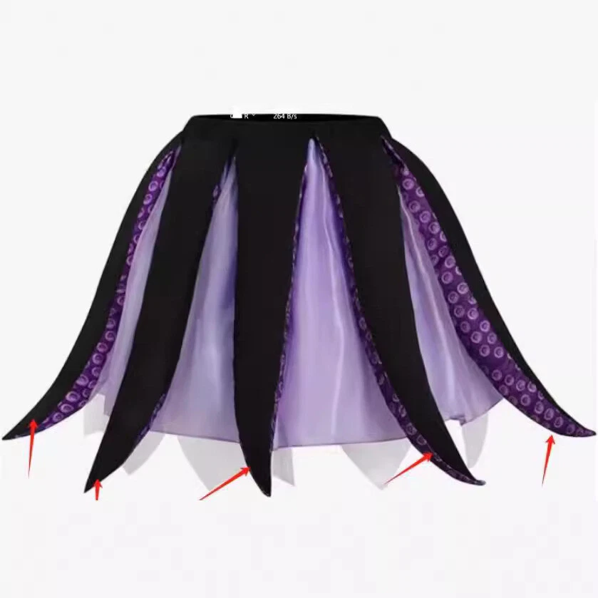 Mermaid Ursula Cosplay Costume Purple Octopus Skirt Fantasia Women's Outfit - Image 1 of 2