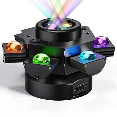 DJ Lights 6 Arm Bee Eyes LED Beam Moving Head Light G Laser Effects DMX Lighting - Image 1 of 4