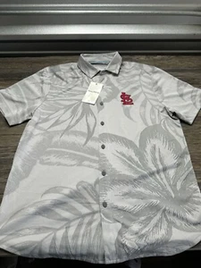 Tommy Bahama Men's St. Louis Cardinals Polo Size M Hawaiian print Eco-friendly - Picture 1 of 7