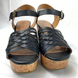 Indigo Rd. Women’s Irbona Weave Peep Toe Ankle Strap Platform Heels Size 6 Black - Picture 1 of 12