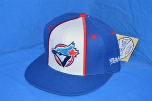 NUEVO CON ETIQUETAS TORONTO BLUE JAYS PANEL MITCHELL AND NESS GORRA SOMBRERO AJUSTADO 7 1/8 - Imagen 1 de 3