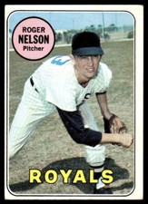 1969 Topps ROGER NELSON Kansas City Royals #279 no creases