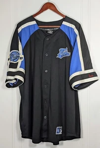 Vintage FUBU Collection Black Mens XXL Embroidered Button Logo Baseball Jersey - Picture 1 of 7