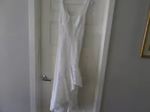 New Latest CHARO RUIZ white eyelet dress long strappy, sz S, retail $700 - Picture 1 of 11