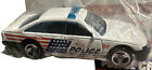 1999 Hot Wheels #1046 Police Cruiser Car White W/Chrome & Usa Flag - Loose