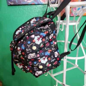 Lesportsac Mini Voyager Black Patterned Backpack - Picture 1 of 12