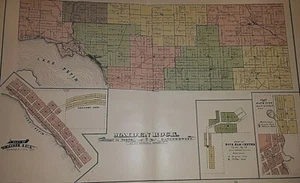 Old Antique 1895 Plat Map ~ MAIDEN ROCK - PLUM CITY Twp., PIERCE Co., WISCONSIN - Picture 1 of 3