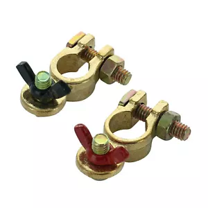 Positive & Negative Brass Wingnut Battery Terminals MA14 Boat Marine Car Truck - Picture 1 of 1