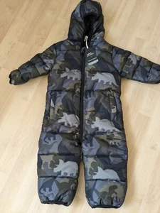 BNWT NEXT BABY DINOSAUR CAMOUFLAGE SNOWSUIT AGE 3-6 MONTHS - Picture 1 of 3