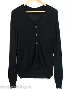 Eleven Paris Hombre de Punto Básico Militaire Cárdigan Negro (EPTP004) - Imagen 1 de 2