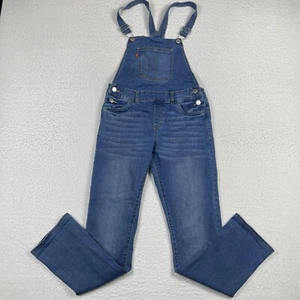 Levis Overalls Girls Size 16 Blue Jeans One Piece Stretchy Y2K Medium Wash Bib - Picture 1 of 15