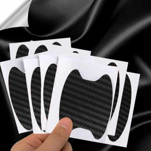 8x Black Car Door Handle Protector Film Sticker Anti-Scratch Vehicle Accessories - Foto 1 di 12