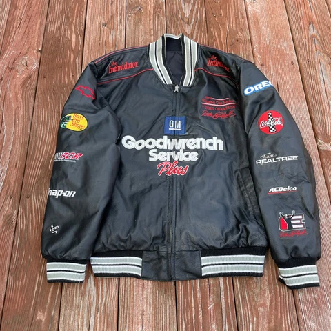 Reversible Leather Jacket Mens M Dale Earnhardt Nascar Goodwrench Wilsons Chase Cover