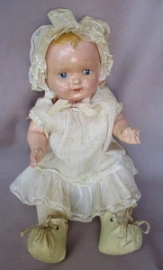 Muñeca bebé vintage Effanbee 10" composición y tela delicada todo original TLC - Imagen 1 de 22
