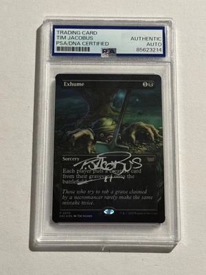 TIM JACOBUS SIGNED AUTO Exhume (Borderless) Commander: Duskmourn Foil PSA - Image 1 of 2