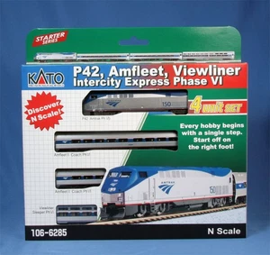 Kato 106-6285-DCC N Amtrak Amfleet GE P42 Phase VI N Gauge Diesel Train Set - Picture 1 of 1