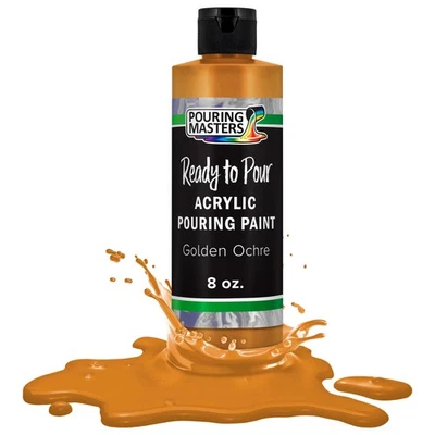 Pouring Masters Golden Ochre 8-Ounce Bottle Water-Based Acrylic Pouring Paint