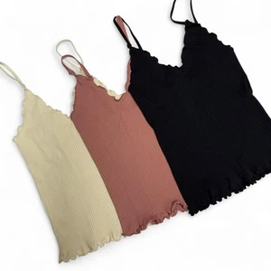 Pack of 3 Tank Tops Womens Size XS V Neck Sleeveless Summer Slim Stretch Vest - Picture 1 of 8
