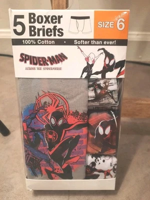 Spiderman Boxers Boys Size 6  5 Pack New - Image 1 of 3