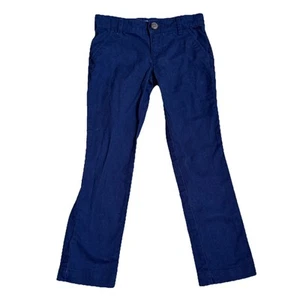 Old Navy Girls Navy Blue Twill Pants Chino Size 7 Skinny Stretch Adj. Waist - Picture 1 of 6