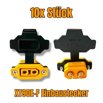✅ 10x Stück XT90E-F Einbaubuchse + Gummikappe + Schrauben Hochstrom Stecker XT90 - Bild 1 von 4
