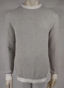 NWT Nordstrom Ivory Egret Multi tan heathered Cotton blend sweater mens Small - Picture 1 of 9