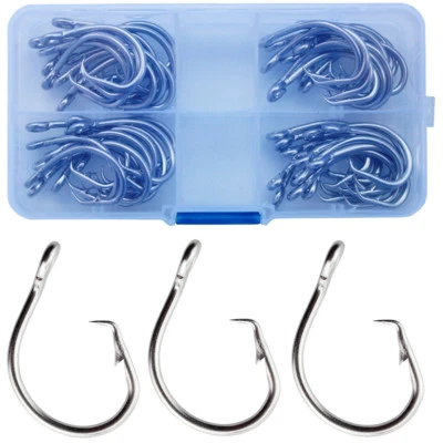 30pc Tuna Hook Big Game Saltwater Stainless Steel Hook Circle Fishing Hook 39960 - Image 1 of 4
