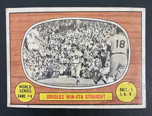 1967 Topps #154 - Gioco World Series #4 • ORIOLES VINCE 4° DRITTO - VG - Foto 1 di 4