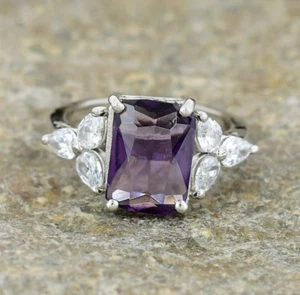 Amethyst Ring 925 Sterling Silver Ring Engagement Ring Women Ring Gift For Her - Picture 1 of 4