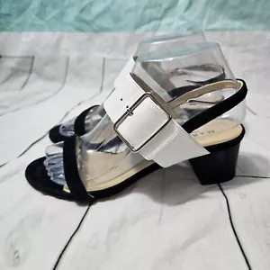 MARVIN K. Color Black Block Heel Slingback Sandals~Size 7 - Picture 1 of 9