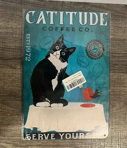 NEW "Catitude Coffee Co." Aluminum Sign Wall Mount Indoor/Outdoor 8 x 12 - Picture 1 of 2