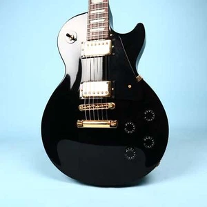 1995 Black Gibson Les Paul Studio Gold Hardware Electric Guitar - Picture 1 of 22