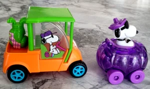 GALERIE Peanuts/Snoopy 2 auto in plastica - carrello da golf viola Halloween zucca/arancione - Foto 1 di 24