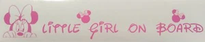 MINNIE MOUSE, kleines Mädchen an Bord Aufkleber / Sticker Auto, Van Wohnmobil Sicherheit - Bild 1 von 1