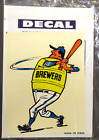 1970 MILWAUKEE BREWERS baseball water slide decal rat rod! mint package