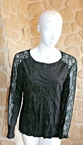 Haut gris acier neuf taille XXL marque Lauren Vidal étiqueté 73€ (cm) - Imagen 1 de 4
