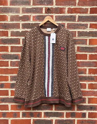 Sudadera de algodón con estampado de rayas con monograma BURBERRY para hombre XXL 2XL Foto 1 de 4