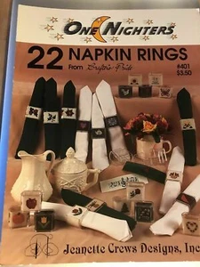 Cross Stitch Patterns: ONE NIGHTERS (J Crews) #401 22 Napkin Rings - Picture 1 of 1