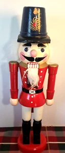 19" Vintage Nutcracker Wood Soldier Chinese Import Christmas Decor Hand painted - Picture 1 of 14