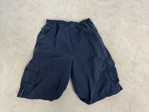 Eddie Bauer Shorts Boys 18 Blue Chino Khaki Elastic Waist Pockets Youth Kids - Picture 1 of 14
