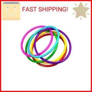 OBTANIM 12 Pcs Plastic Ring Toss Game for Kids and Outdoor Toss Rings for Speed - Picture 1 of 2