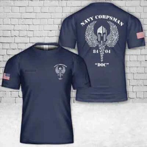 Custom Name US Navy Corpsman 8404 T-Shirt 3D - Picture 1 of 2